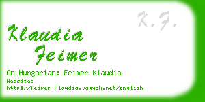 klaudia feimer business card